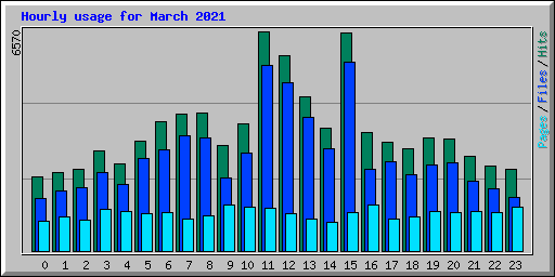 Hourly usage for March 2021